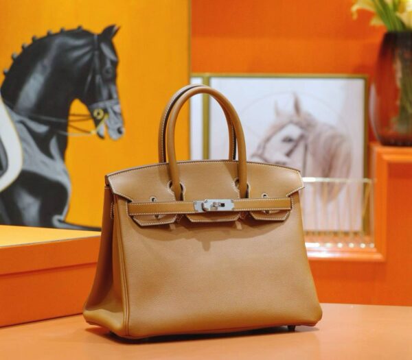 DR96 Factory Birkin Evercolor Leather Gold Brwon Gold Hardware 30cm Full Handmade