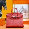 DR96 Factory Birkin Togo Leather Chinese Red Silver Hardware 25cm Full Handmade