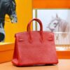 DR96 Factory Birkin Togo Leather Chinese Red Silver Hardware 25cm Full Handmade
