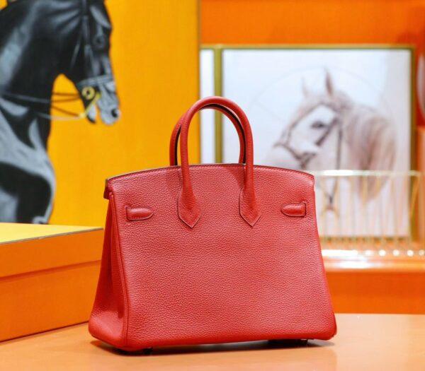 DR96 Factory Birkin Togo Leather Chinese Red Silver Hardware 25cm Full Handmade