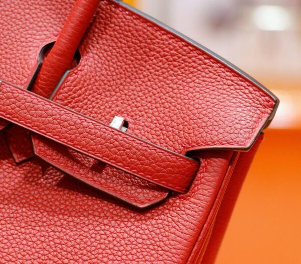 DR96 Factory Birkin Togo Leather Chinese Red Silver Hardware 25cm Full Handmade