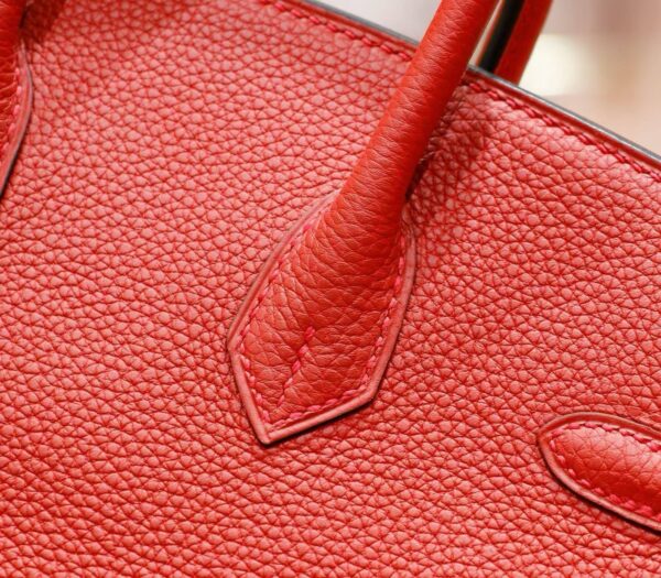DR96 Factory Birkin Togo Leather Chinese Red Silver Hardware 25cm Full Handmade