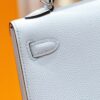 DR96 Factory Mini Kelly Epsom Leather Sweet Light Blue Silver Hardware 19cm Full Handmade