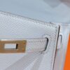 DR96 Factory Mini Kelly Epsom Leather Sweet Light Blue Silver Hardware 19cm Full Handmade