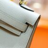 DR96 Factory Mini Kelly Epsom Leather Grayish Blue Gold Hardware 19cm Full Handmade