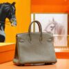 2026-04-18_091329_314 DR96 Factory Birkin Togo Leather Etoupe Grey Silver Hardware 25cm Full Handmade