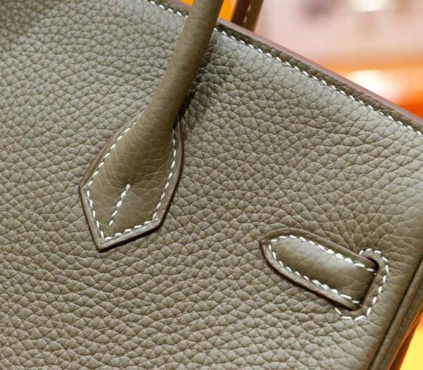 2026-04-18_091335_219 DR96 Factory Birkin Togo Leather Etoupe Grey Silver Hardware 25cm Full Handmade