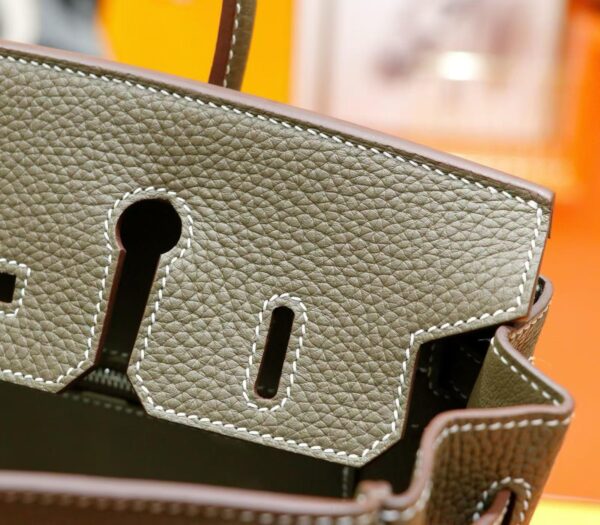 2026-04-18_091337_434 DR96 Factory Birkin Togo Leather Etoupe Grey Silver Hardware 25cm Full Handmade