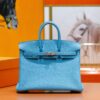 DR96 Factory Birkin Togo Leather Candy Blue Silver Hardware 25cm Full Handmade