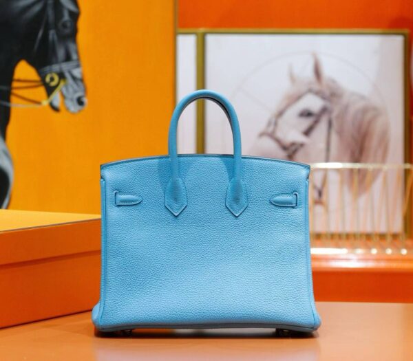 DR96 Factory Birkin Togo Leather Candy Blue Silver Hardware 25cm Full Handmade
