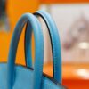 DR96 Factory Birkin Togo Leather Candy Blue Silver Hardware 25cm Full Handmade