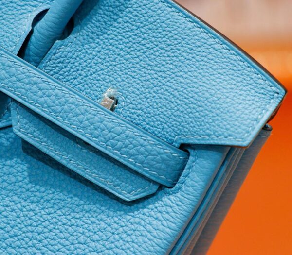 DR96 Factory Birkin Togo Leather Candy Blue Silver Hardware 25cm Full Handmade