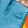DR96 Factory Birkin Togo Leather Candy Blue Silver Hardware 25cm Full Handmade
