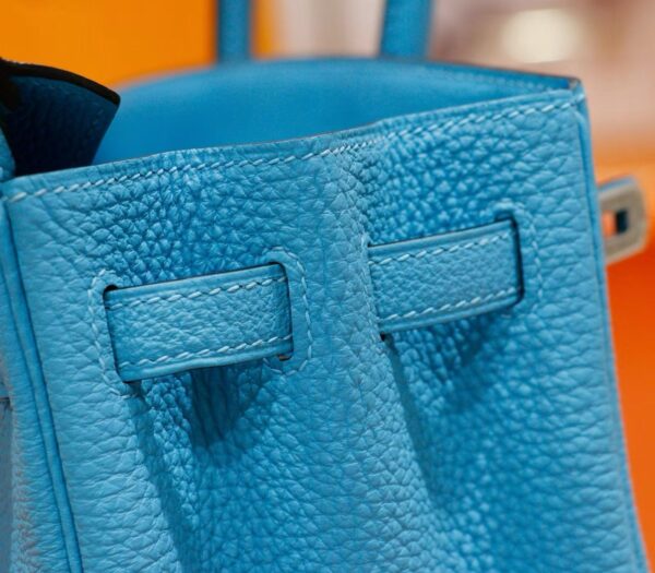 DR96 Factory Birkin Togo Leather Candy Blue Silver Hardware 25cm Full Handmade