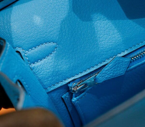 DR96 Factory Birkin Togo Leather Candy Blue Silver Hardware 25cm Full Handmade