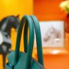 DR96 Factory Birkin Togo Leather Peacock Green Silver Hardware 30cm Full Handmade