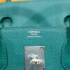 DR96 Factory Birkin Togo Leather Peacock Green Silver Hardware 30cm Full Handmade