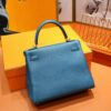 DR96 Factory Kelly Togo Leather Gem Blue Gold Hardware 25cm Full Handmade