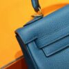 DR96 Factory Kelly Togo Leather Gem Blue Gold Hardware 25cm Full Handmade