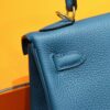 DR96 Factory Kelly Togo Leather Gem Blue Gold Hardware 25cm Full Handmade