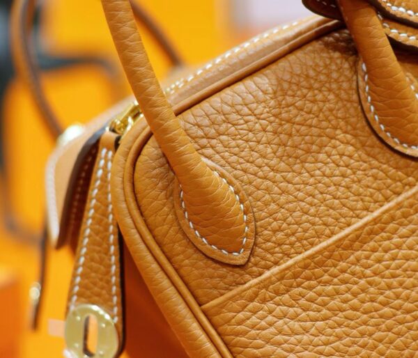 DR96 Factory Mini Lindy Togo Leather Golden Brown Gold Hardware 19cm Full Handmade