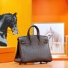 DR96 Factory Birkin Togo Leather Ebony Color Silver Hardware 25cm Full Handmade