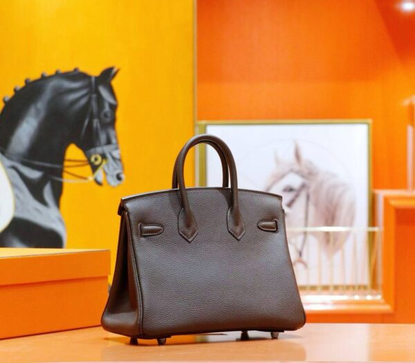 DR96 Factory Birkin Togo Leather Ebony Color Silver Hardware 25cm Full Handmade
