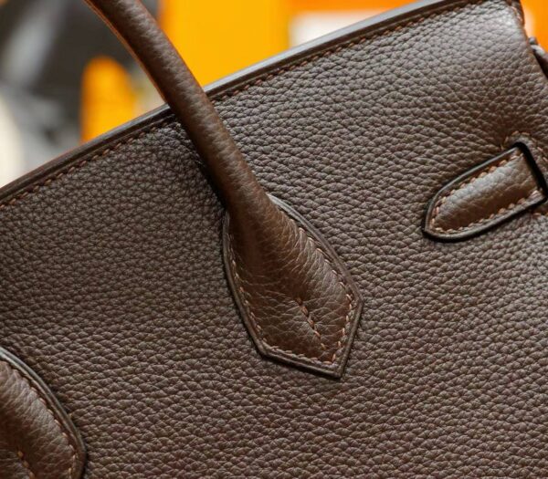 DR96 Factory Birkin Togo Leather Ebony Color Silver Hardware 25cm Full Handmade