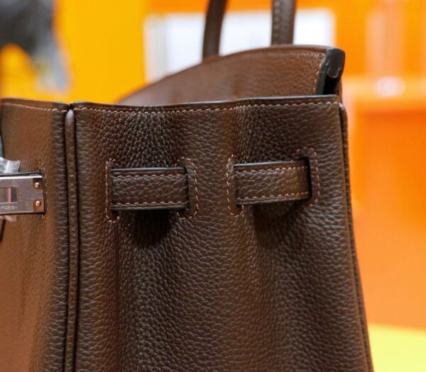 DR96 Factory Birkin Togo Leather Ebony Color Silver Hardware 25cm Full Handmade