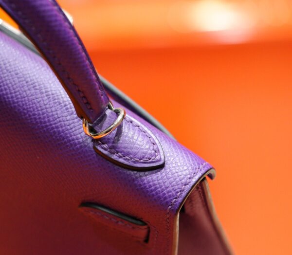 DR96 Factory Mini kelly Chevre Leather Dream Purple Silver Hardware 19cm Full Handmade
