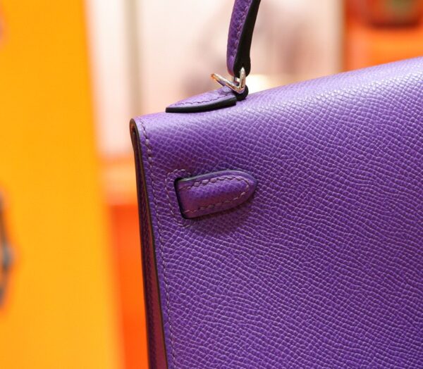 DR96 Factory Mini kelly Chevre Leather Dream Purple Silver Hardware 19cm Full Handmade