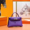 DR96 Factory Mini kelly Chevre Leather Dream Purple Silver Hardware 19cm Full Handmade