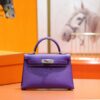 DR96 Factory Mini kelly Chevre Leather Dream Purple Silver Hardware 19cm Full Handmade