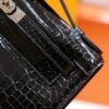 DR96 Factory Mini kelly Pochette Alligator Crocodile Black Silver Hardware 22cm Full Handmade