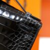 DR96 Factory Mini kelly Pochette Alligator Crocodile Black Silver Hardware 22cm Full Handmade