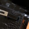 DR96 Factory Mini kelly Pochette Alligator Crocodile Black Silver Hardware 22cm Full Handmade