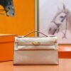 DR96 Factory Mini kelly Pochette Lizard Leather apricot color Gold Hardware 22cm Full Handmade