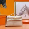 DR96 Factory Mini kelly Pochette Lizard Leather apricot color Gold Hardware 22cm Full Handmade