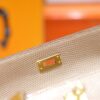 DR96 Factory Mini kelly Pochette Lizard Leather apricot color Gold Hardware 22cm Full Handmade