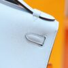 DR96 Factory Mini kelly Pochette Swift Leather Light Blue Silver Hardware 22cm Full Handmade