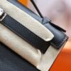 DR96 Factory Mini kelly Pochette Epsom Leather Black Silver Hardware 22cm Full Handmade