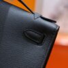 DR96 Factory Mini kelly Pochette Epsom Leather Black Silver Hardware 22cm Full Handmade