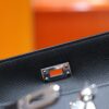 DR96 Factory Mini kelly Pochette Epsom Leather Black Silver Hardware 22cm Full Handmade
