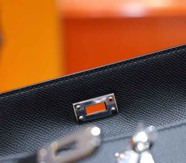 DR96 Factory Mini kelly Pochette Epsom Leather Black Silver Hardware 22cm Full Handmade