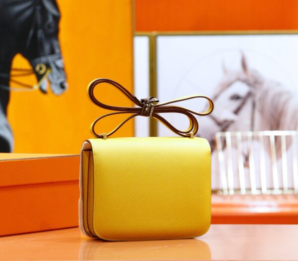 DR96 Factory Constance Epsom Leather Amber Yellow Gold Hardware 18cm Full Handmade