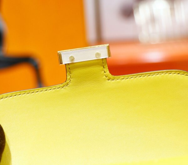 DR96 Factory Constance Epsom Leather Amber Yellow Gold Hardware 18cm Full Handmade