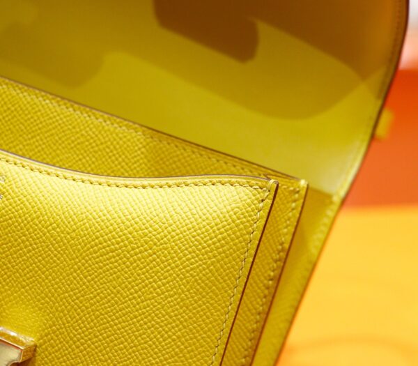 DR96 Factory Constance Epsom Leather Amber Yellow Gold Hardware 18cm Full Handmade
