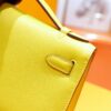 DR96 Factory Mini kelly Pochette Swift Leather Amber Yellow Silver Hardware 22cm Full Handmade