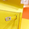 DR96 Factory Mini kelly Pochette Swift Leather Amber Yellow Silver Hardware 22cm Full Handmade