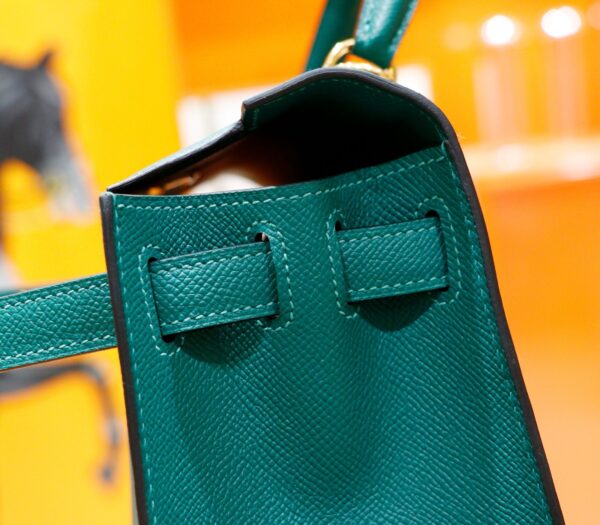 DR96 Factory Kelly Epsom Leather Peacock Green Gold Hardware 28cm Full Handmade